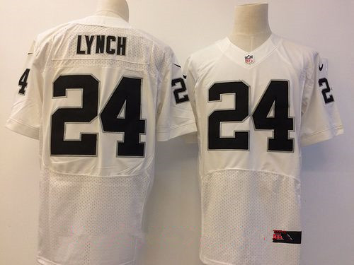 Nike Raiders #24 Marshawn Lynch White Men's Stitched NFL New Elite Jersey