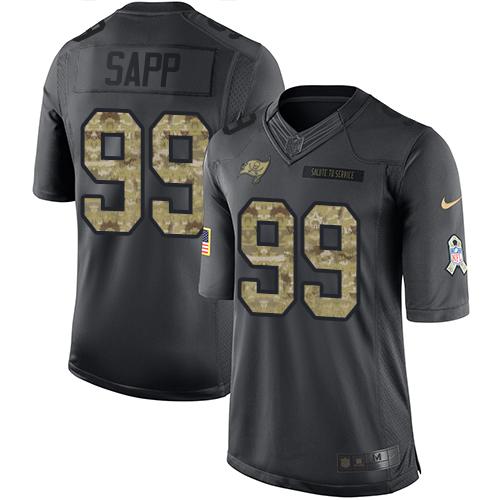 Nike Tampa Bay Buccaneers #99 Warren Sapp Black Men's Stitched NFL Limited 2016 Salute to Service Jersey