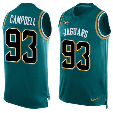 Nike Jacksonville  Jaguars #93 Calais Campbell Teal Green Team Color Men's Stitched NFL Limited Tank Top Jersey