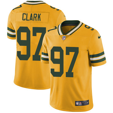 Nike Green Bay Packers #97 Kenny Clark Yellow Men's Stitched NFL Limited Rush Jersey