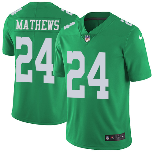 Nike Philadelphia Eagles #24 Ryan Mathews Green Men's Stitched NFL Limited Rush Jersey