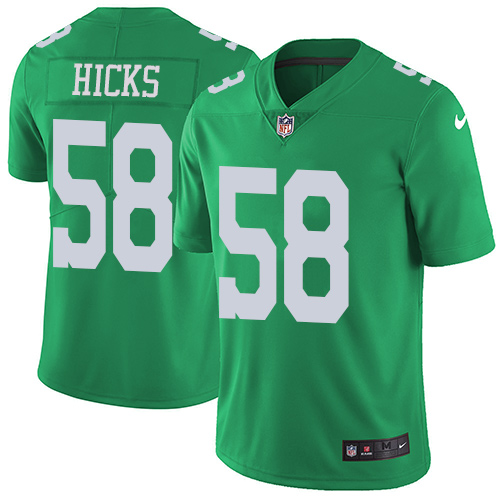Nike Philadelphia Eagles #58 Jordan Hicks Green Men's Stitched NFL Limited Rush Jersey