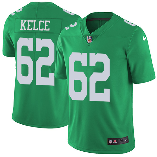 Nike Philadelphia Eagles #62 Jason Kelce Green Men's Stitched NFL Limited Rush Jersey