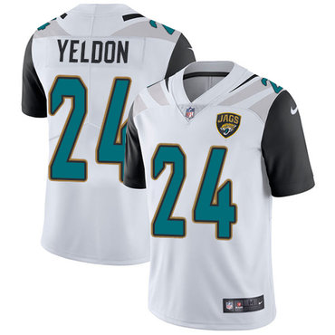 Nike Jacksonville Jaguars #24 T.J. Yeldon White Men's Stitched NFL Vapor Untouchable Limited Jersey