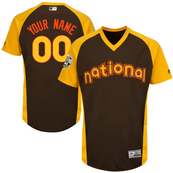 Youth National League Majestic Brown 2016 MLB All-Star Game Cool Base Custom Jersey