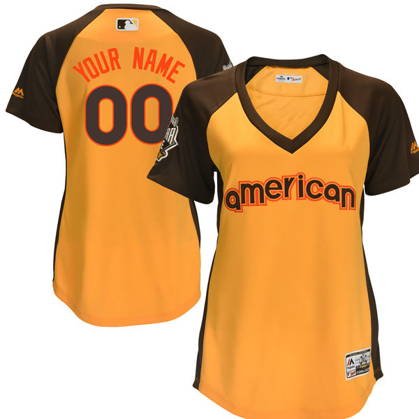 Women's American League Majestic Gold 2016 MLB All-Star Game Cool Base Custom Jersey