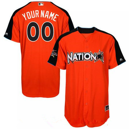 Men's National League Majestic Orange Blank 2017 MLB All-Star Game Authentic On-Field Home Run Derby Team Jersey