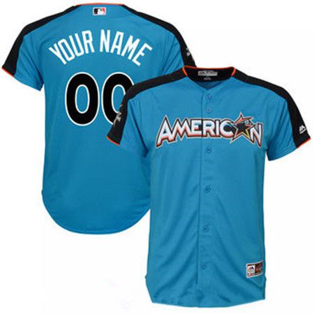 Youth American League Majestic Blue Blank 2017 MLB All-Star Game Home Run Derby Team Jersey