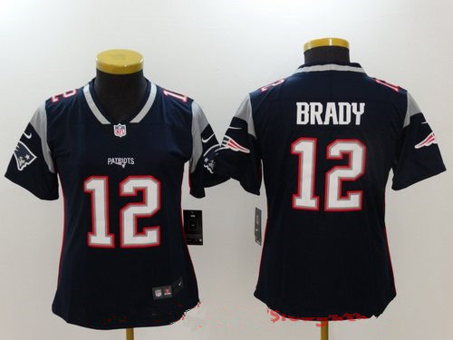 Women's New England Patriots #12 Tom Brady Navy Blue 2017 Vapor Untouchable Stitched NFL Nike Limited Jersey