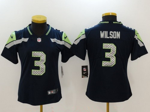 Women's Seattle Seahawks #3 Russell Wilson Navy Blue 2017 Vapor Untouchable Stitched NFL Nike Limited Jersey