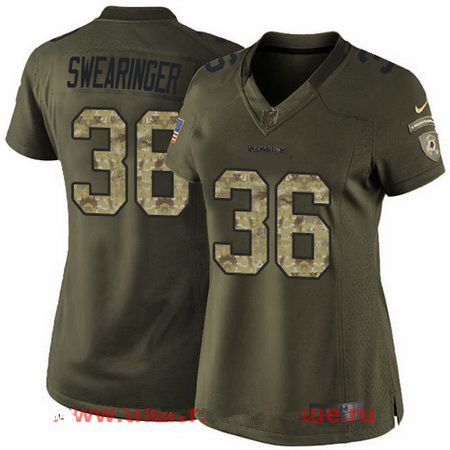 Women's Washington Redskins #36 D.J. Swearinger Green Salute To Service Stitched NFL Nike Limited Jersey