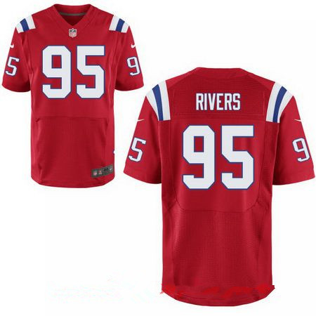 Men's 2017 NFL Draft New England Patriots #95 Derek Rivers Red Alternate Stitched NFL Nike Elite Jersey