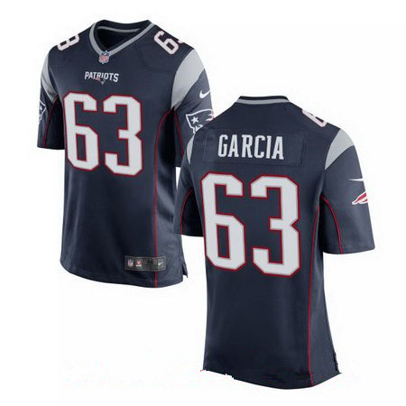 Men's 2017 NFL Draft New England Patriots #63 Antonio Garcia Navy Blue Team Color Stitched NFL Nike Elite Jersey