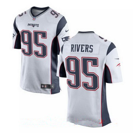 Men's 2017 NFL Draft New England Patriots #95 Derek Rivers White Road Stitched NFL Nike Elite Jersey