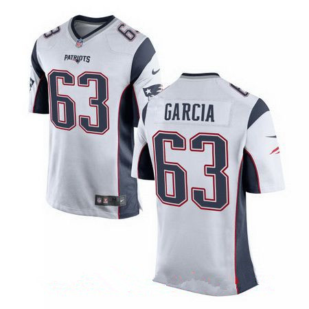 Men's 2017 NFL Draft New England Patriots #63 Antonio Garcia White Road Stitched NFL Nike Elite Jersey