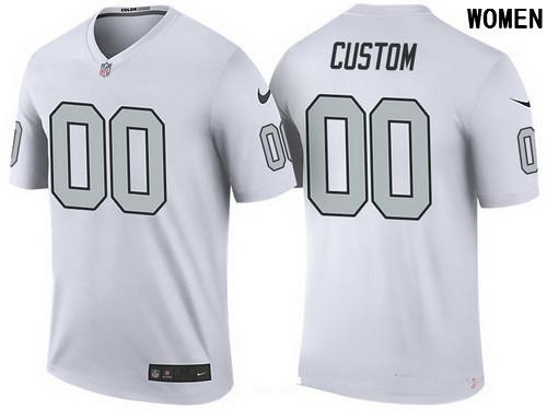 Women's Oakland Raiders White Custom Color Rush Legend NFL Nike Limited Jersey