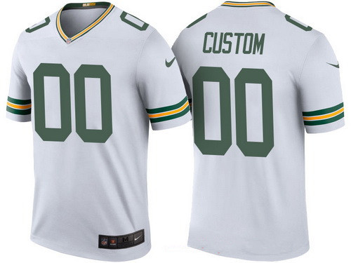 Youth Green Bay Packers White Custom Color Rush Legend NFL Nike Limited Jersey