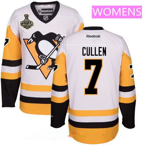 Women's Pittsburgh Penguins #7 Matt Cullen White Third 2017 Stanley Cup Finals Patch Stitched NHL Reebok Hockey Jersey