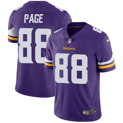Nike Minnesota Vikings #88 Alan Page Purple Team Color Men's Stitched NFL Vapor Untouchable Limited Jersey