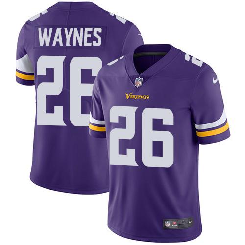 Nike Minnesota Vikings #26 Trae Waynes Purple Team Color Men's Stitched NFL Vapor Untouchable Limited Jersey