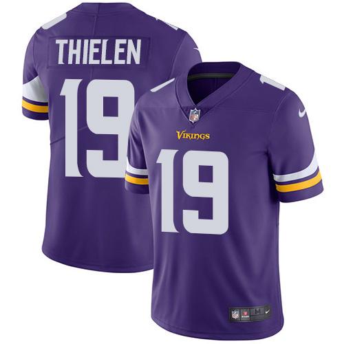 Nike Minnesota Vikings #19 Adam Thielen Purple Team Color Men's Stitched NFL Vapor Untouchable Limited Jersey