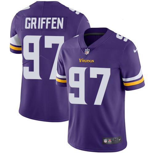 Nike Minnesota Vikings #97 Everson Griffen Purple Team Color Men's Stitched NFL Vapor Untouchable Limited Jersey