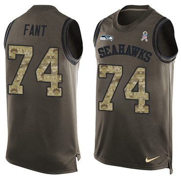 Nike Seattle Seahawks #74 George Fant Green Men's Stitched NFL Limited Salute To Service Tank Top Jersey