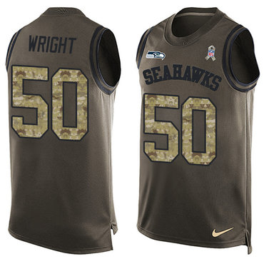 Nike Seattle Seahawks #50 K.J. Wright Green Men's Stitched NFL Limited Salute To Service Tank Top Jersey