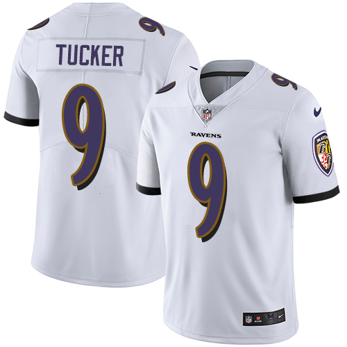 Nike Baltimore Ravens #9 Justin Tucker White Men's Stitched NFL Vapor Untouchable Limited Jersey