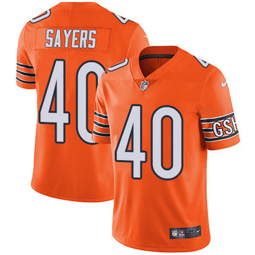 Nike Chicago Bears #40 Gale Sayers Orange Men's Stitched NFL Limited Rush Jersey
