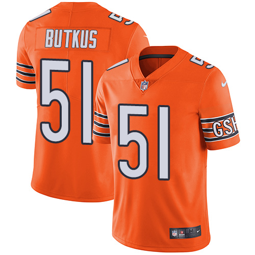 Nike Chicago Bears #51 Dick Butkus Orange Men's Stitched NFL Limited Rush Jersey