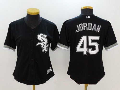 Women's Chicago White Sox #45 Michael Jordan Black Stitched MLB Majestic Cool Base Jersey