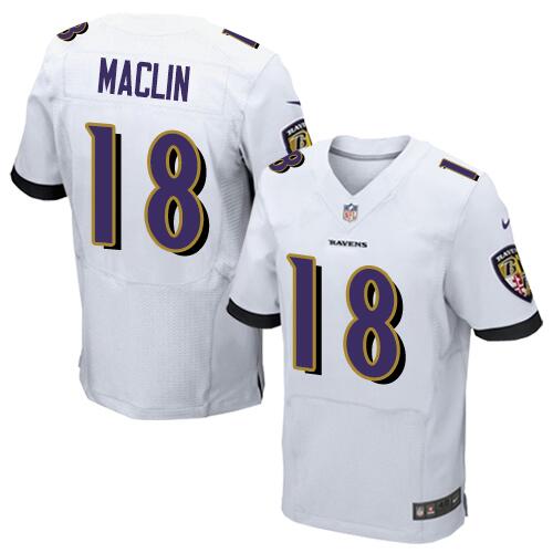 Nike Baltimore Ravens #18 Jeremy Maclin White Men's Stitched NFL Elite Jersey