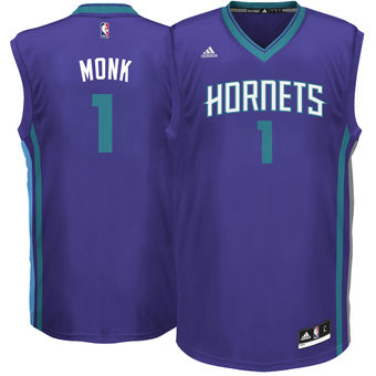 Men's Charlotte Hornets #1 Malik Monk adidas Purple 2017 NBA Draft Pick Replica Jersey