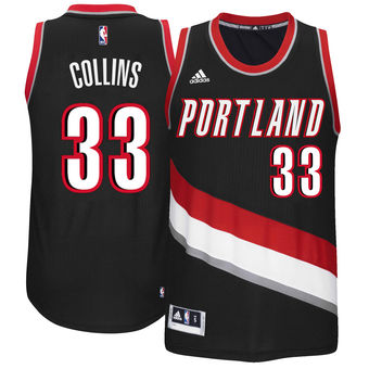 Men's Portland Trail Blazers #33 Zach Collins adidas Black 2017 NBA Draft Pick Replica Jersey