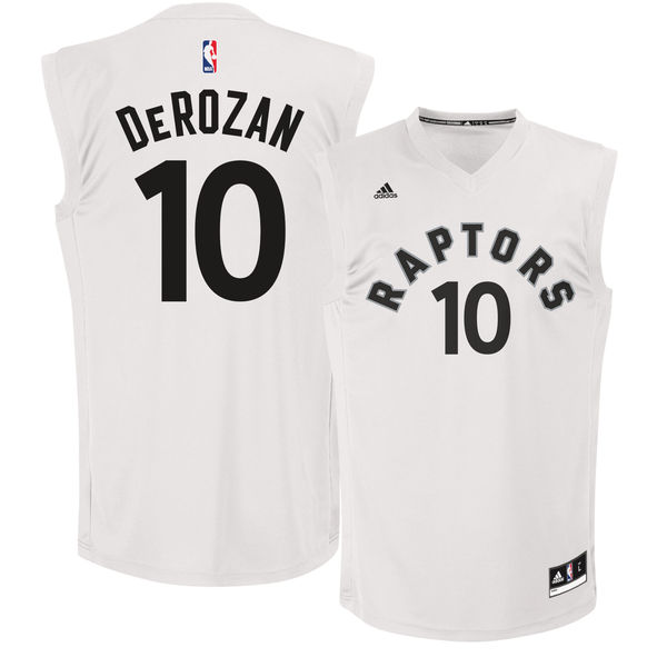 Toronto Raptors 10 DeMar DeRozan White Fashion Replica Jersey