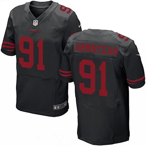 Men's San Francisco 49ers #91 Arik Armstead Black Alternate Stitched NFL Nike Elite Jersey