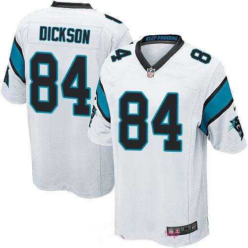 Men's Carolina Panthers #84 Ed Dickson White Road Stitched NFL Nike Game Jersey
