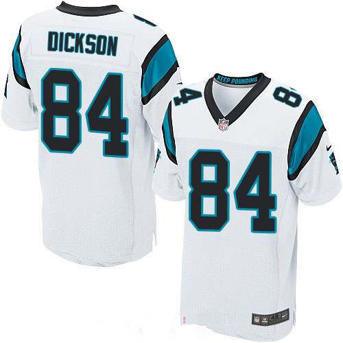 Men's Carolina Panthers #84 Ed Dickson White Road Stitched NFL Nike Elite Jersey