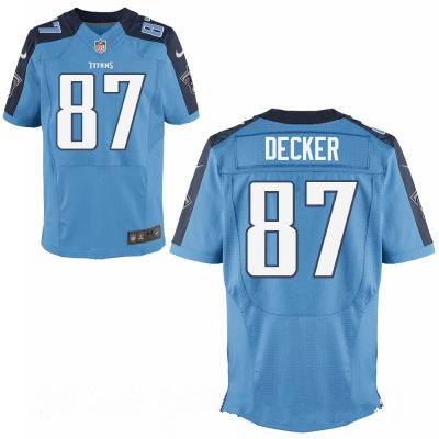 Men's Tennessee Titans #87 Eric Decker Light Blue Team Color Stitched NFL Nike Elite Jersey