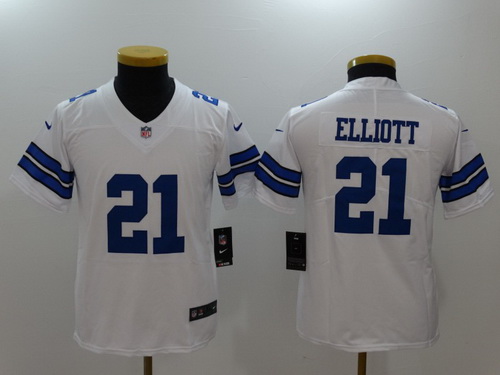 Youth Dallas Cowboys #21 Ezekiel Elliott White 2017 Vapor Untouchable Stitched NFL Nike Limited Jersey