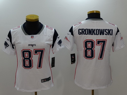 Women's New England Patriots #87 Rob Gronkowski White 2017 Vapor Untouchable Stitched NFL Nike Limited Jersey