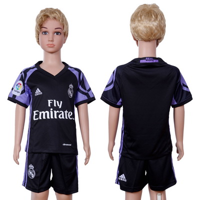 2016-17 Real Madrid Blank or Custom Third Soccer Youth Black Shirt Kit