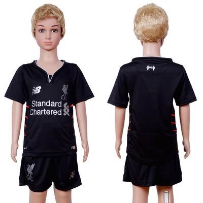 2016-17 Liverpool Blank or Custom Away Soccer Youth Black Shirt Kit
