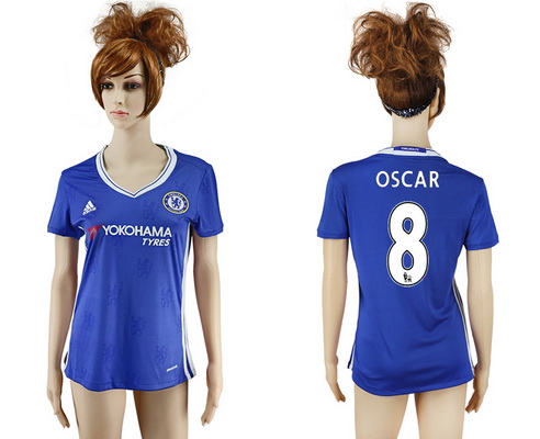 2016-17 Chelsea #8 OSCAR Home Soccer Women's Blue AAA+ Shirt