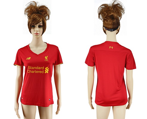 2016-17 Liverpool Blank or Custom Home Soccer Women's Red AAA+ Shirt
