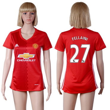 2016-17 Manchester United #27 FELLAINI Home Soccer Women's Red AAA+ Shirt
