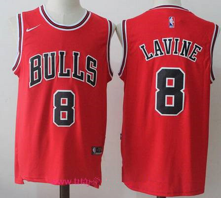 Men's Chicago Bulls #8 Zach LaVine Red 2017-2018 Nike Swingman Stitched NBA Jersey