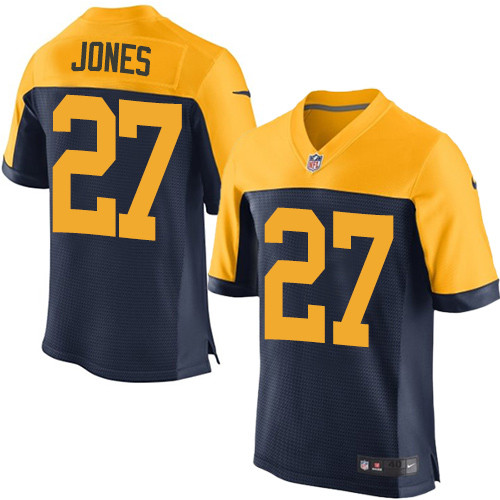 Nike Green Bay Packers #27 Josh Jones Navy Blue Alternate Men's Stitched NFL New Elite Jersey