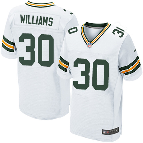 Nike Green Bay Packers #30 Jamaal Williams White Men's Stitched NFL Elite Jersey